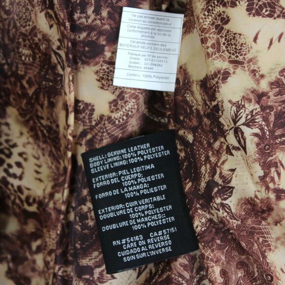 Medium Guess Los Angeles Leather Jacket Caramel Moto Biker Retro Vintage - Picture 3 of 11